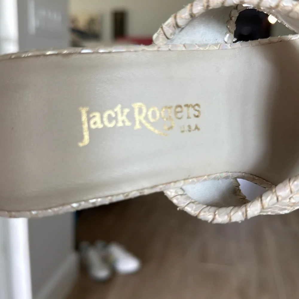 Jack Rogers Whipstitches Kitten Heel Thong Sandals SZ 6 - Picture 13 of 16